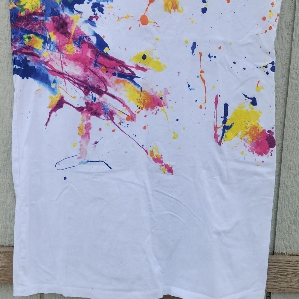 Polo Ralph Lauren Kidcore Splatter Sporty Preppy School Color Shirt Dress XLarge